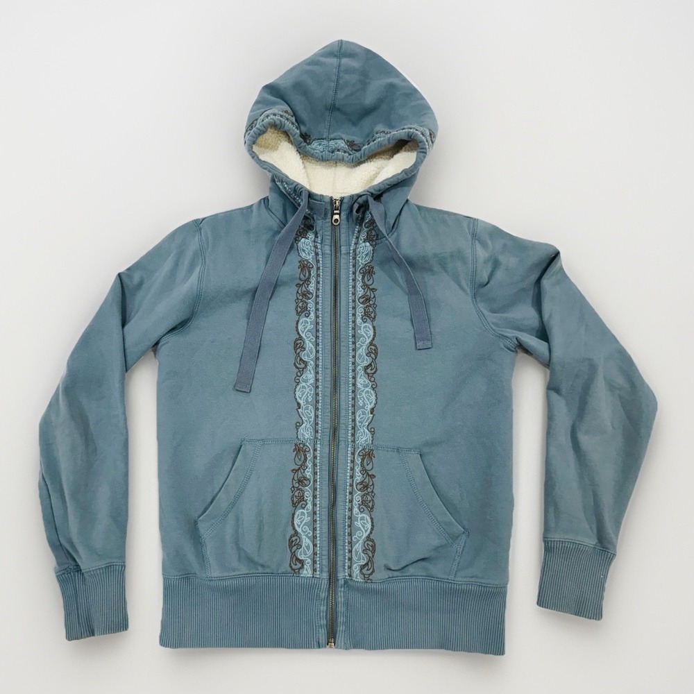 Eddie Bauer Women's Hoodie Full Zip Jacket Size Medium Sherpa Lined Western